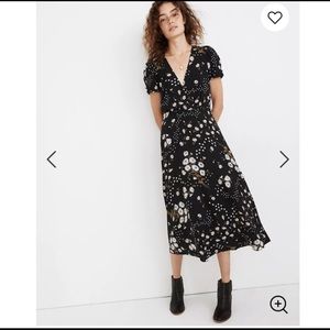 NWT Madewell Polka Daisy Puffed Sleeve Midi Dress